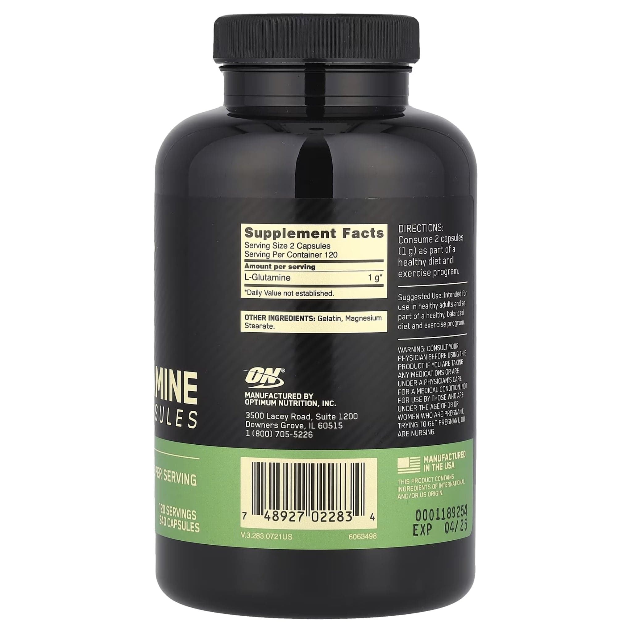 Glutamine by Optimum Nutrition view 2