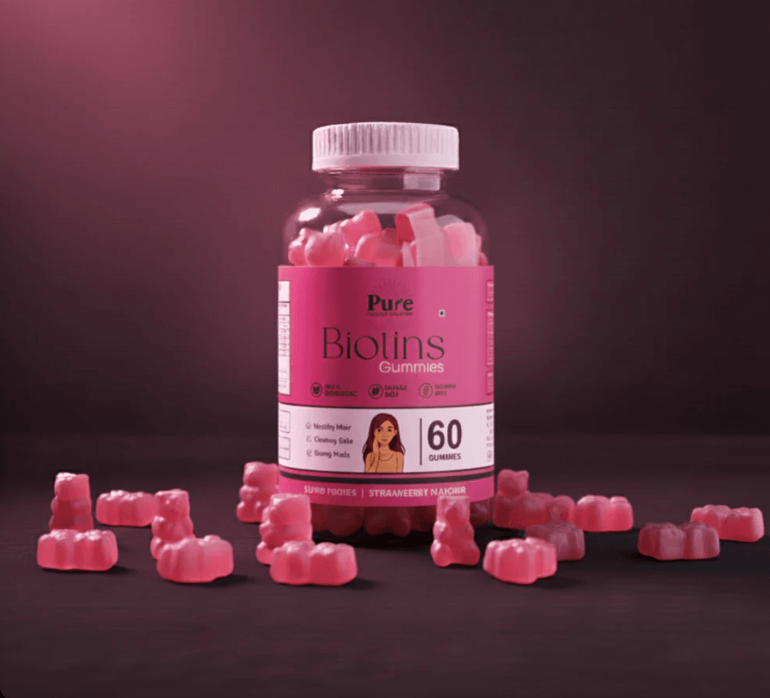 Pure Organics Australia Biotin Gummies | 60 Gummies | Hair, Skin & Nail Support